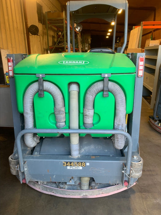 Used Tennant M20, Floor Sweeper Scrubber, 40", 56 Gallon, Propane, Ride On, Cylindrical Overhead Guard