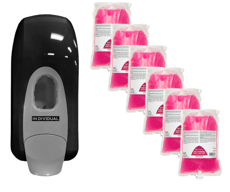 Hand Soap | Pink Foaming | Case of 6 X 1000 ML | Includes Black Dispenser