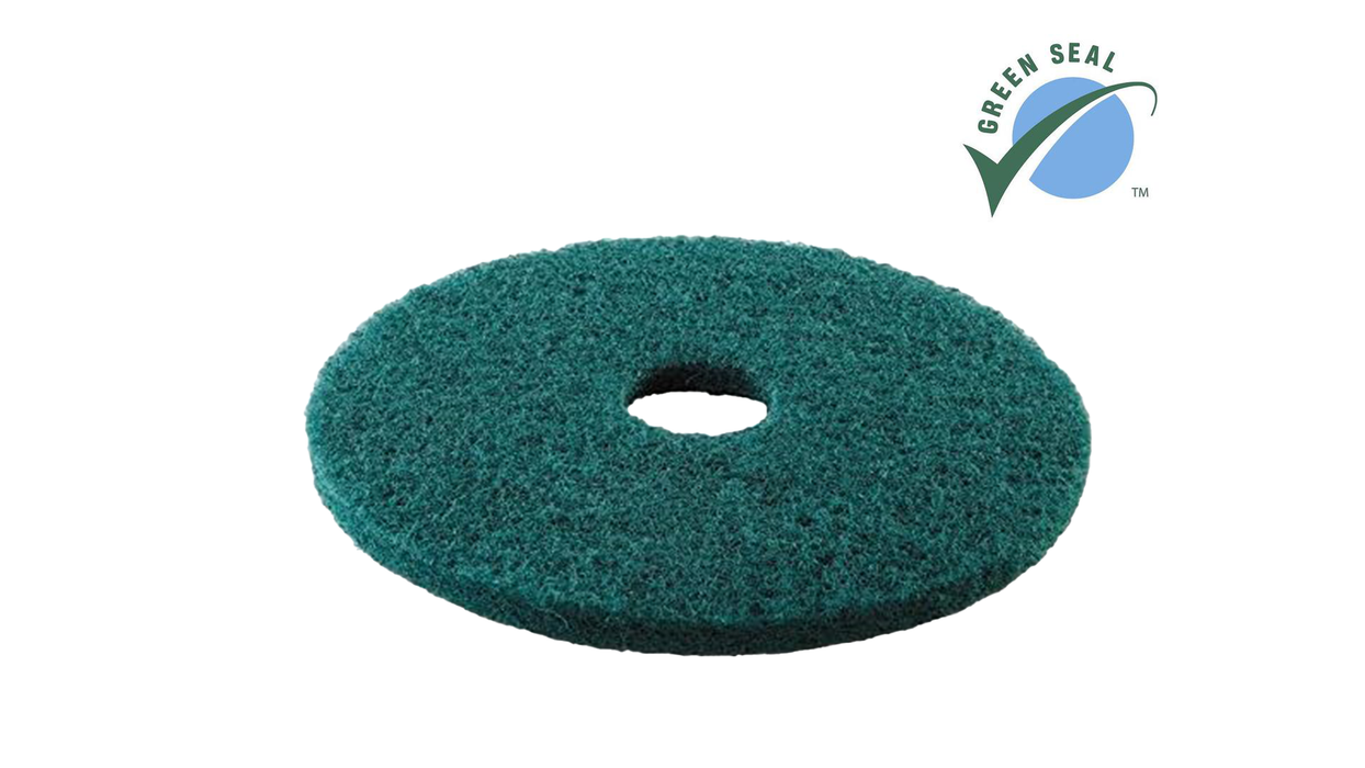 20" Green Heavy Duty Floor Pads, Green Seal Certified- Case of 5 #SS-400320