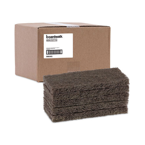 Heavy-duty Scour Pad, 4.63 X 10, Brown, 20/carton